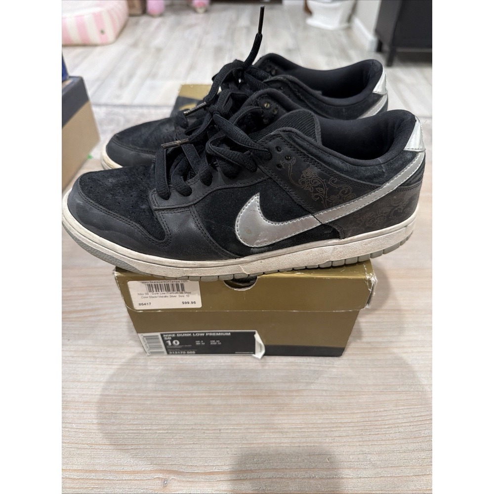 Nike SB Dunk Low Takashi 2 II 2007 Black Silver 313170-005 Size 10 Vintage OG